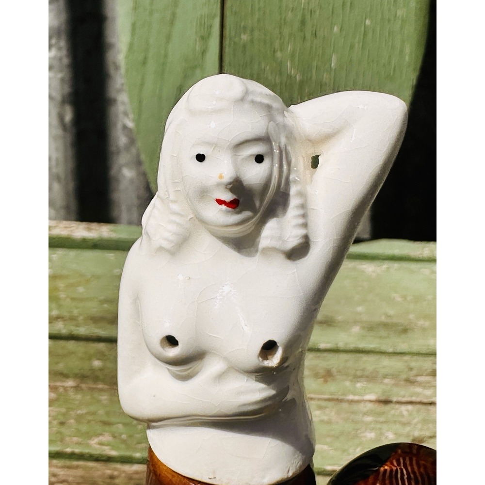 Vintage Mid Century Nude Pin-Up Decanter Jug Pour-Through Stopper Made In Japan - Picture 12 of 12